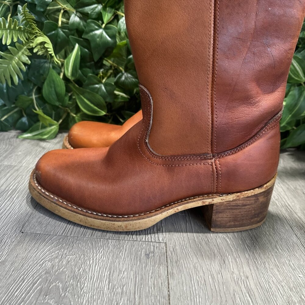 Vintage 70’s Campus Pull On Boots 10 D Leather Ri… - image 5